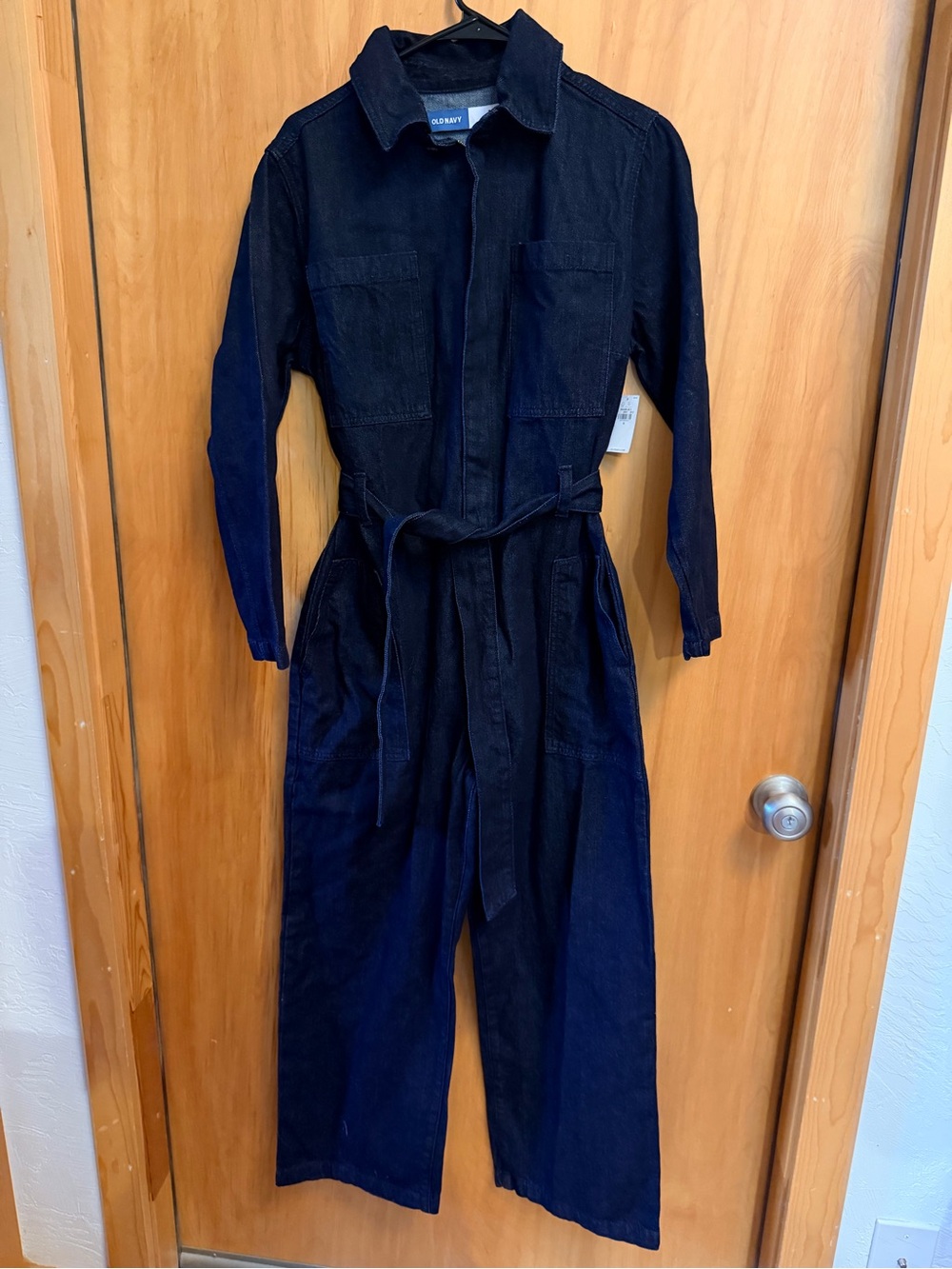 Old Navy Dark Blue Utility Jumpsuit with Tie Waist